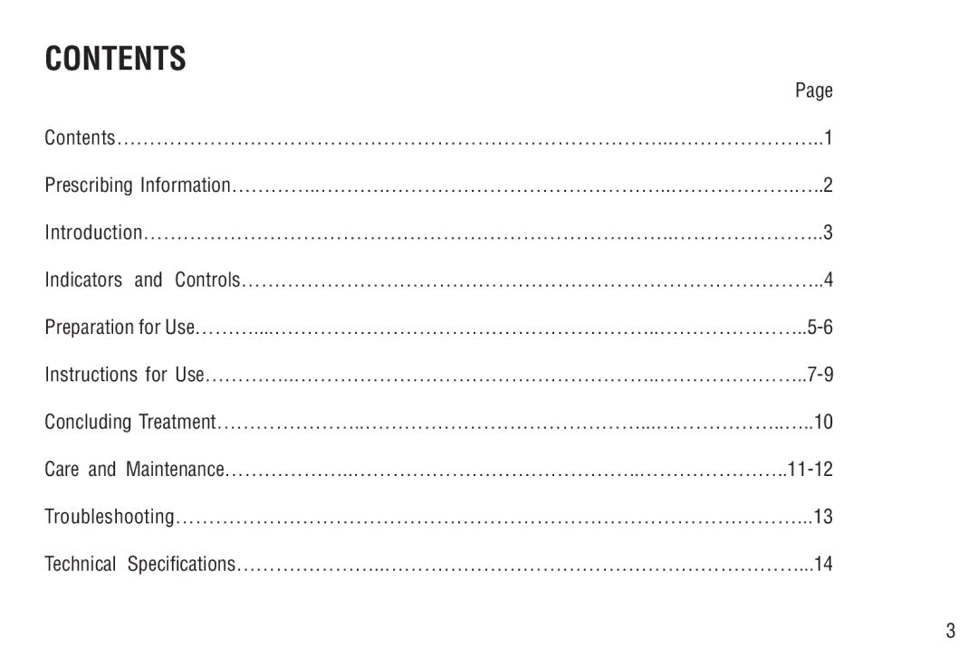 Drive Medical Design AGF-3E manual Contents 