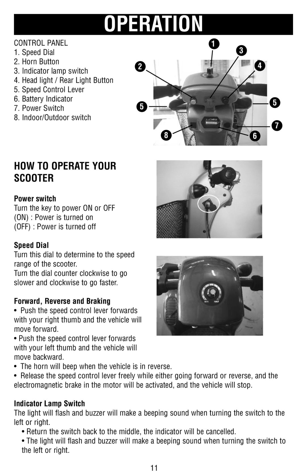 Drive Medical Design Mobility Scooter owner manual Operation, HOW to Operate Your Scooter 