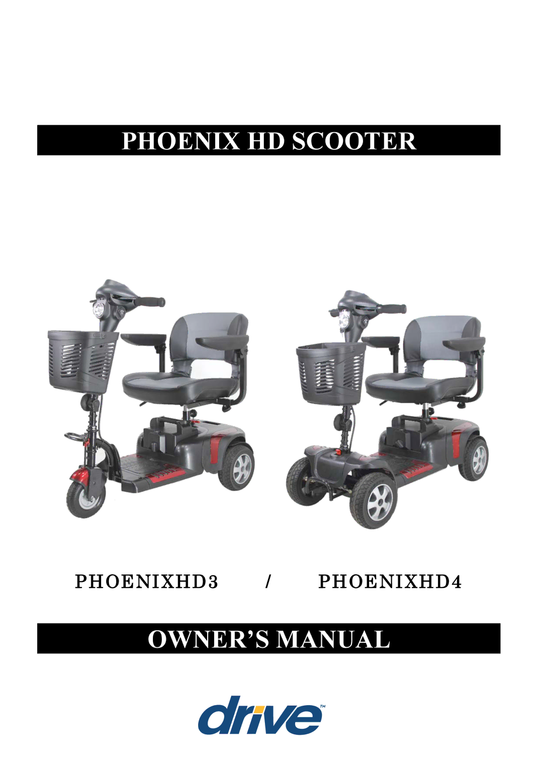 Drive Medical Design PhoenixHD3, PhoenixHD4 owner manual Phoenix HD Scooter 