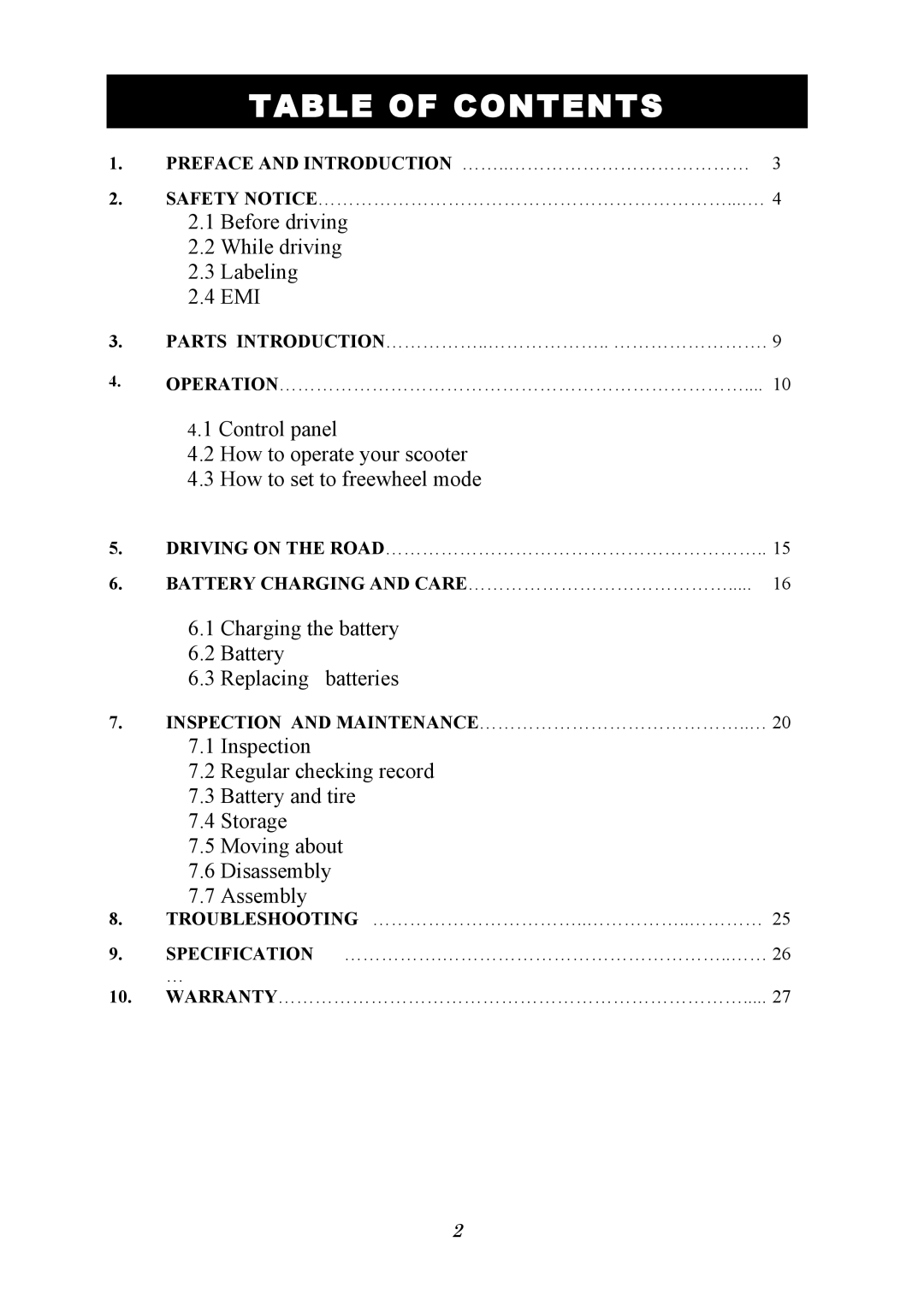 Drive Medical Design PhoenixHD4, PhoenixHD3 owner manual Table of Contents 