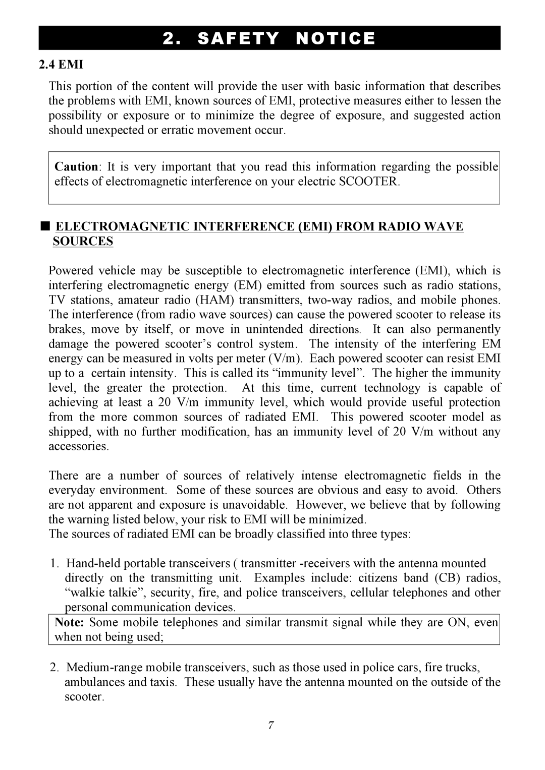 Drive Medical Design PhoenixHD3, PhoenixHD4 owner manual Emi, Electromagnetic Interference EMI from Radio Wave Sources 