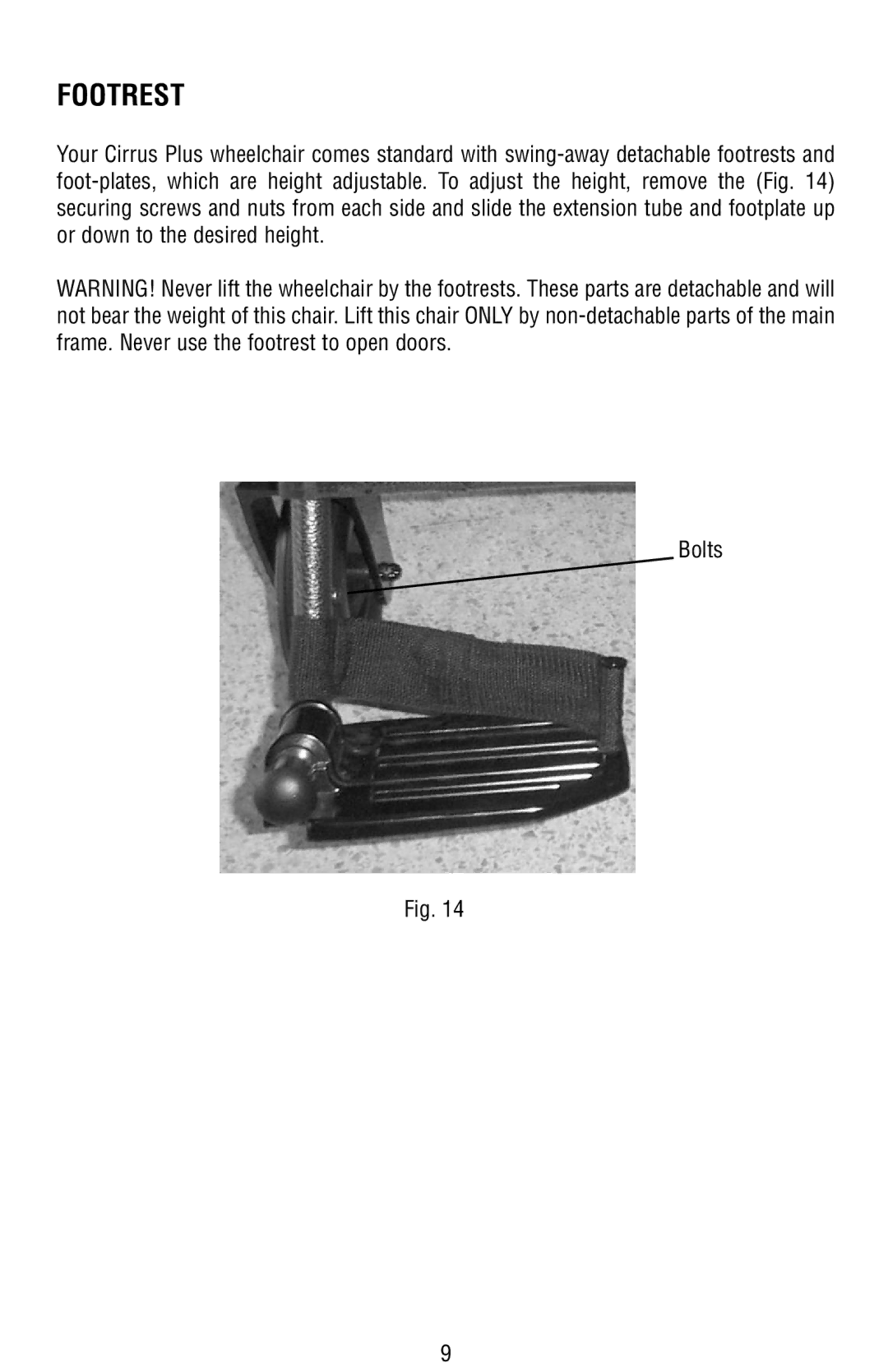 Drive Medical Design Power Wheelchair owner manual Footrest 