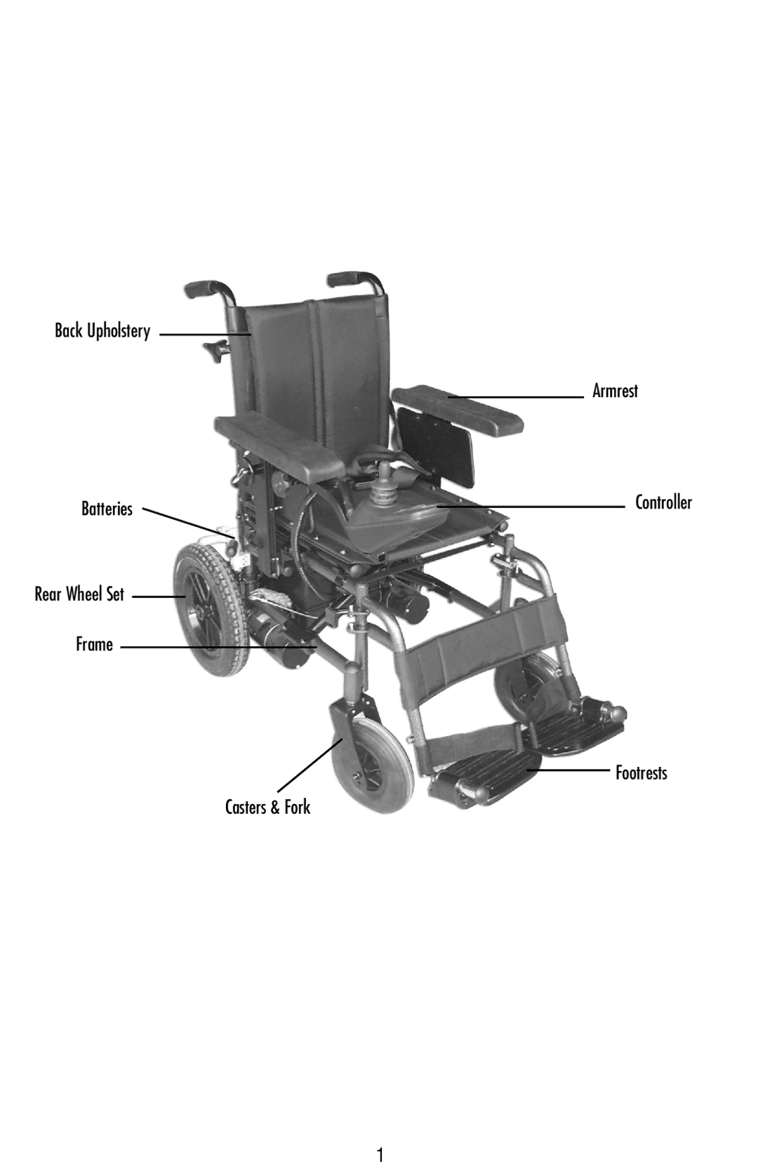 Drive Medical Design Power Wheelchair owner manual Back Upholstery Armrest Batteries 