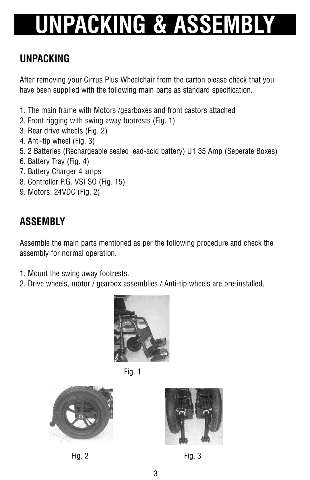 Drive Medical Design Power Wheelchair owner manual Unpacking, Assembly 