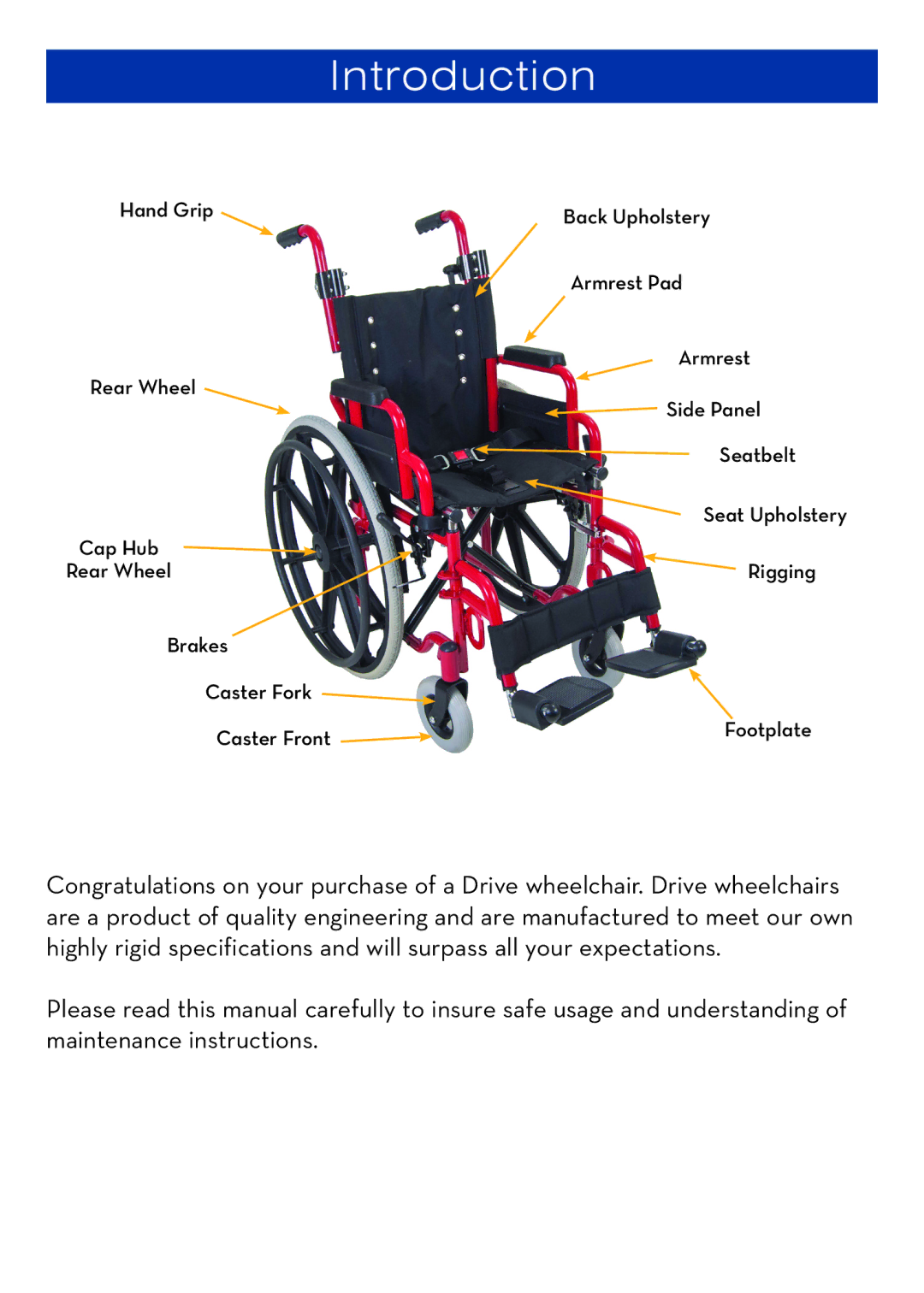 Drive Medical Design wb 1400, wb 1200 manual Introduction 