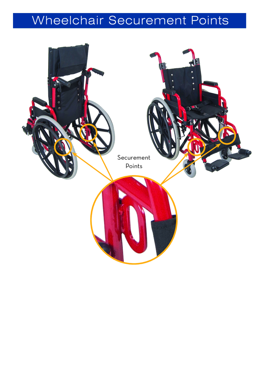 Drive Medical Design wb 1400, wb 1200 manual Wheelchair Securement Points 