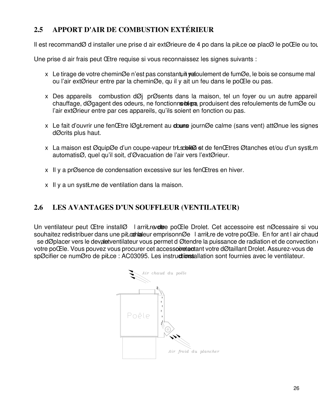 Drolet 1500, 1800 manual Apport Dair DE Combustion Extérieur, LES Avantages D’UN Souffleur Ventilateur 