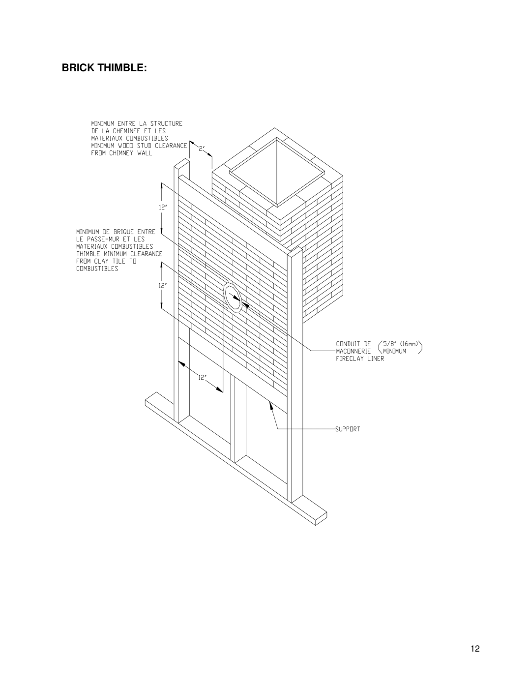 Drolet 45109A manual Brick Thimble 