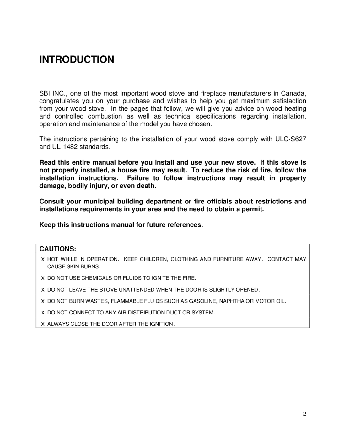 Drolet 58991 owner manual Introduction 