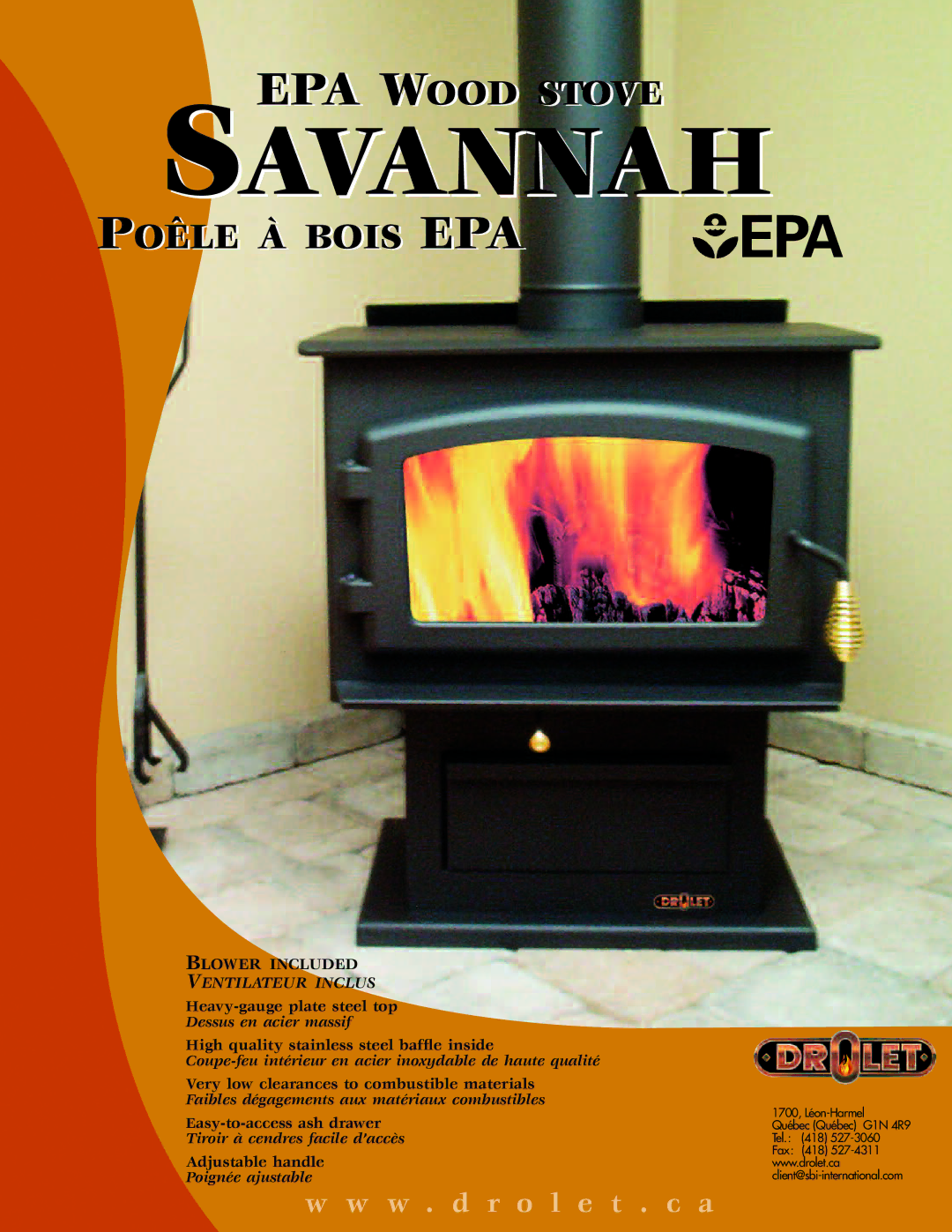 Drolet DB03020 manual Savannah 