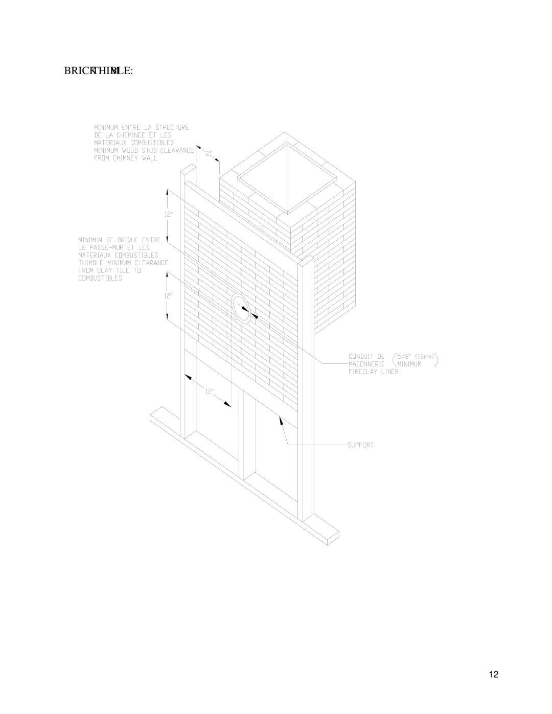 Drolet DB03060 manual Brick Thimble 