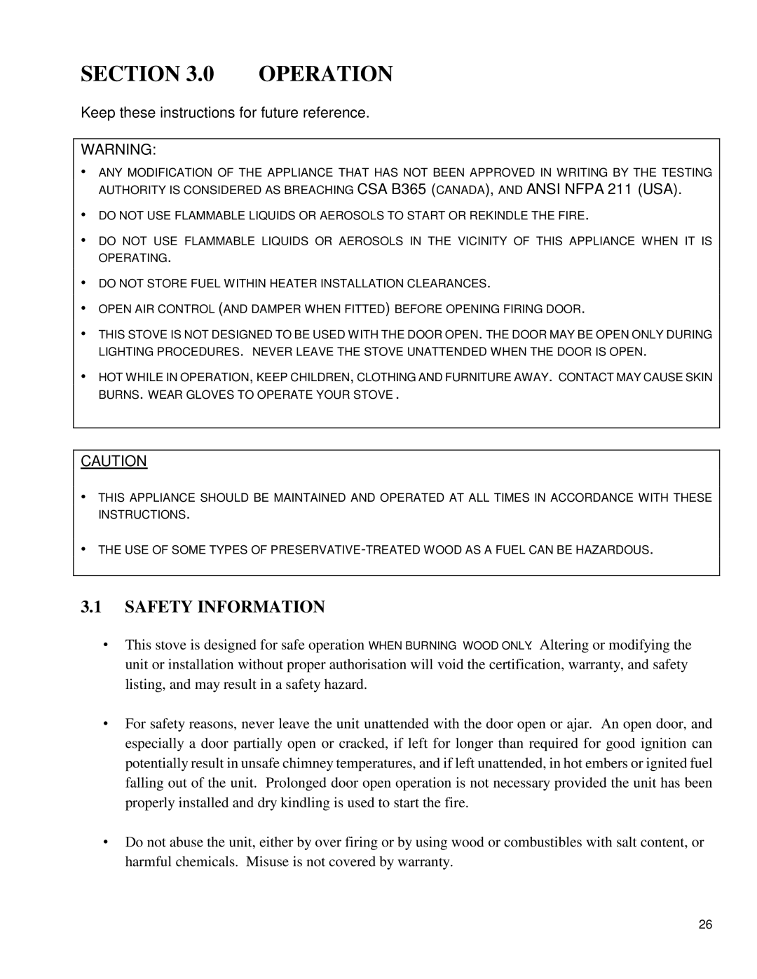 Drolet DB03505 owner manual Operation, Safety Information, Keep these instructions for future reference 