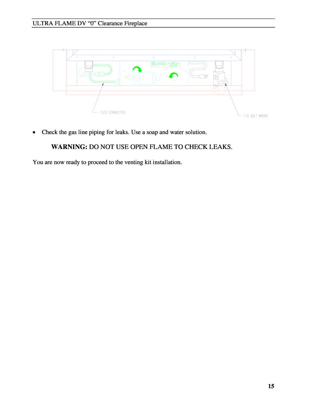 Drolet DG05437/DG05447 manual Warning Do Not Use Open Flame To Check Leaks 