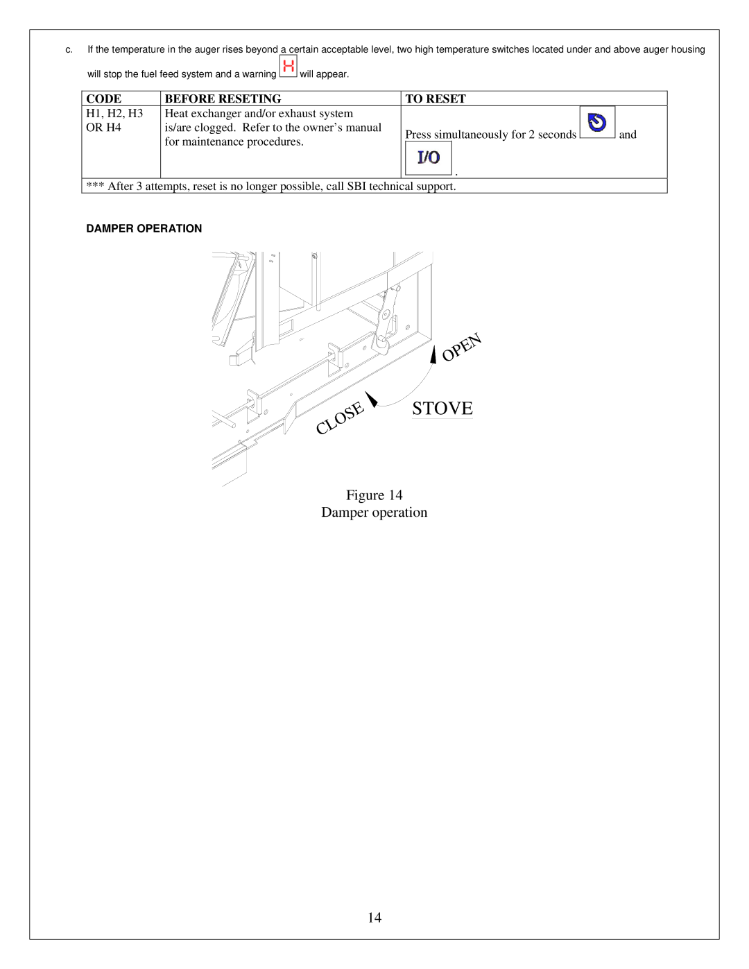 Drolet ECO-35 owner manual Damper operation, Damper Operation 