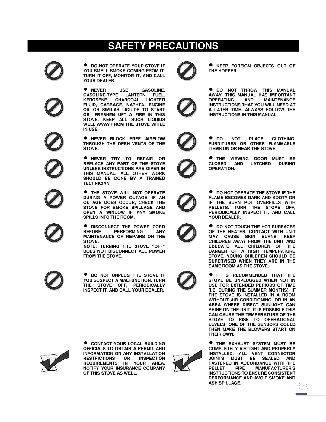 Drolet ECO-65 owner manual Safety Precautions 