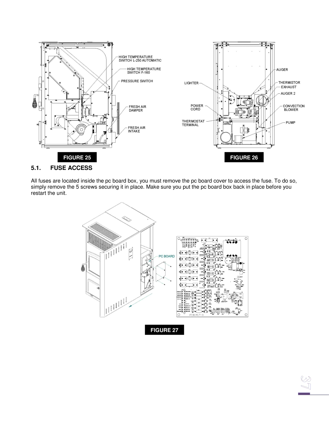 Drolet ECO-65 owner manual Fuse Access 