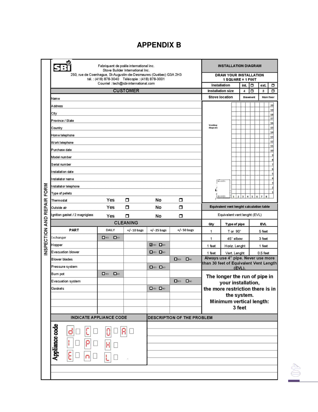 Drolet ECO-65 owner manual Appendix B 