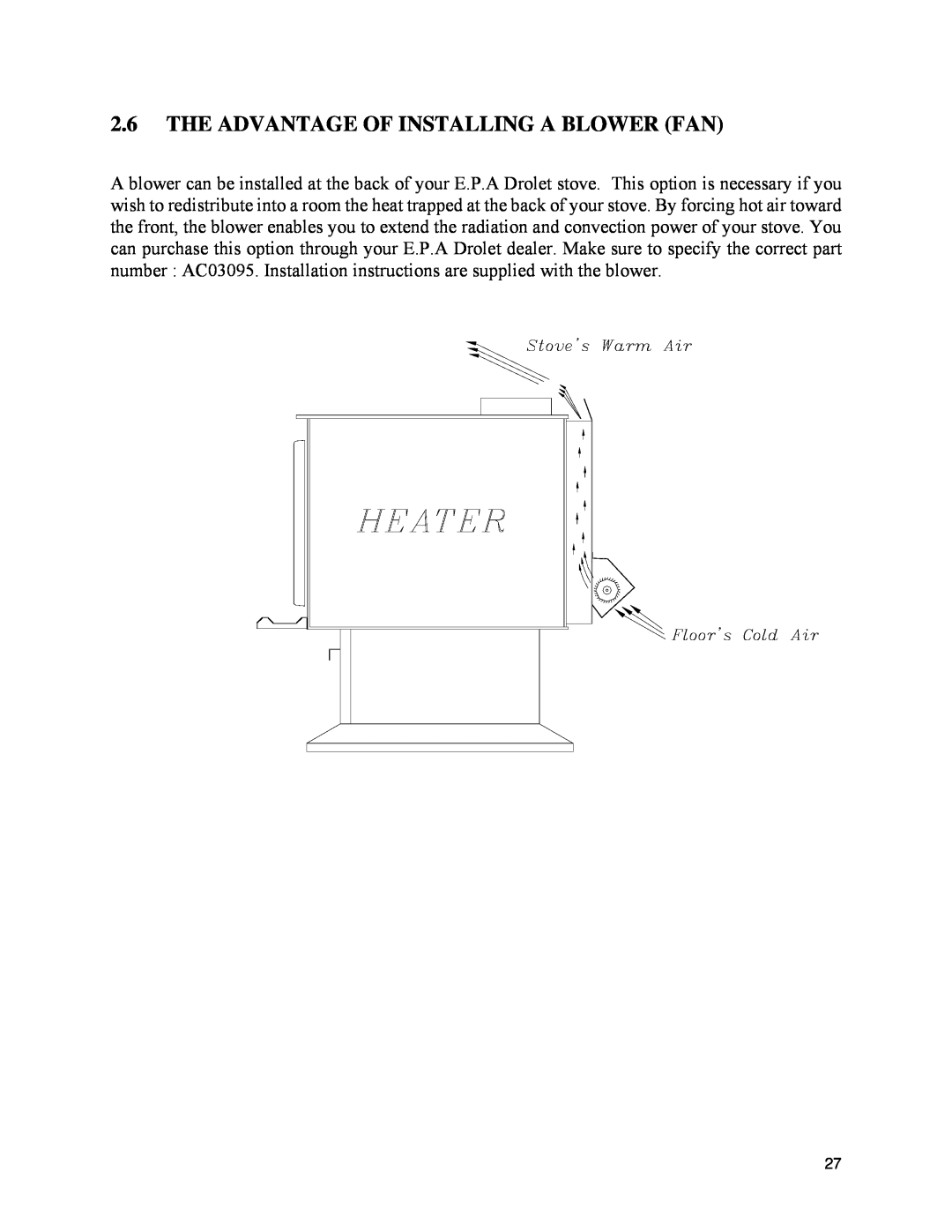 Drolet ESCAPE 1800 owner manual The Advantage Of Installing A Blower Fan 