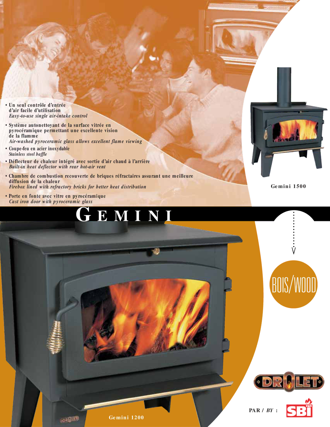 Drolet gemini 1500, Gemini 1200 manual M I N 