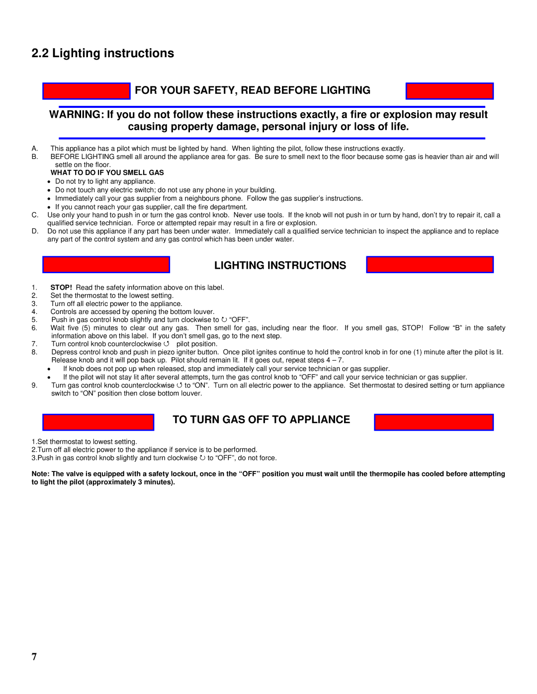 Drolet GTX-I manual Lighting instructions, For Your SAFETY, Read Before Lighting, Lighting Instructions 