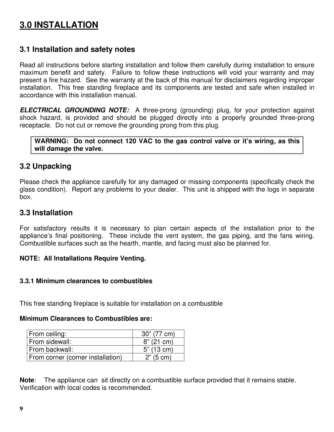 Drolet GTX-I manual Installation and safety notes, Unpacking 