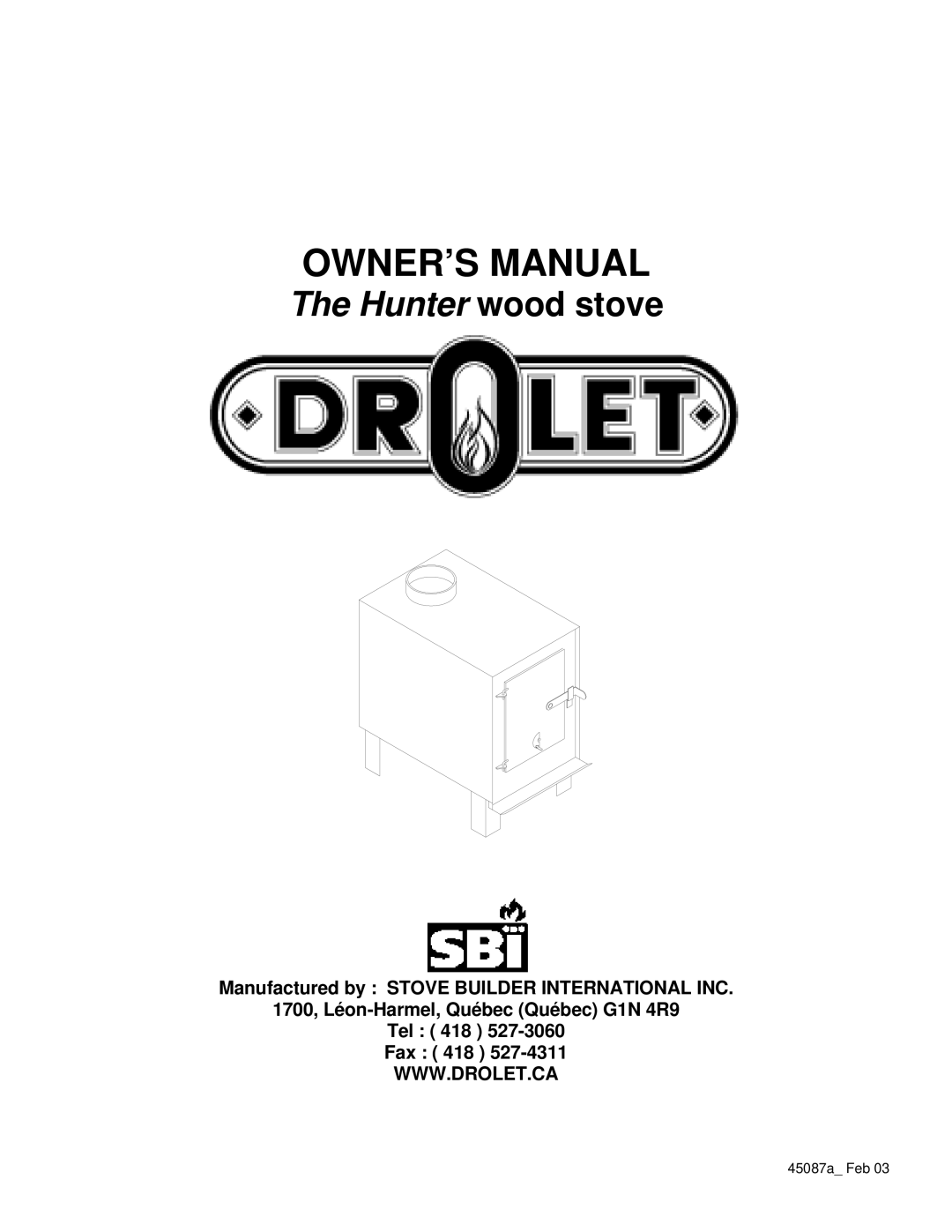 Drolet Hunter Wood Stove owner manual Hunter wood stove 