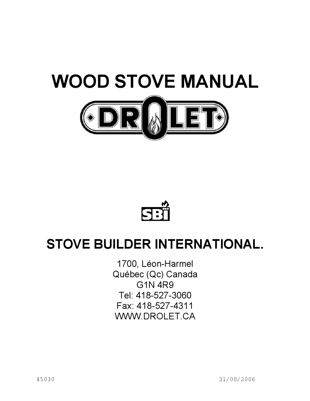 Drolet manual Wood Stove Manual 