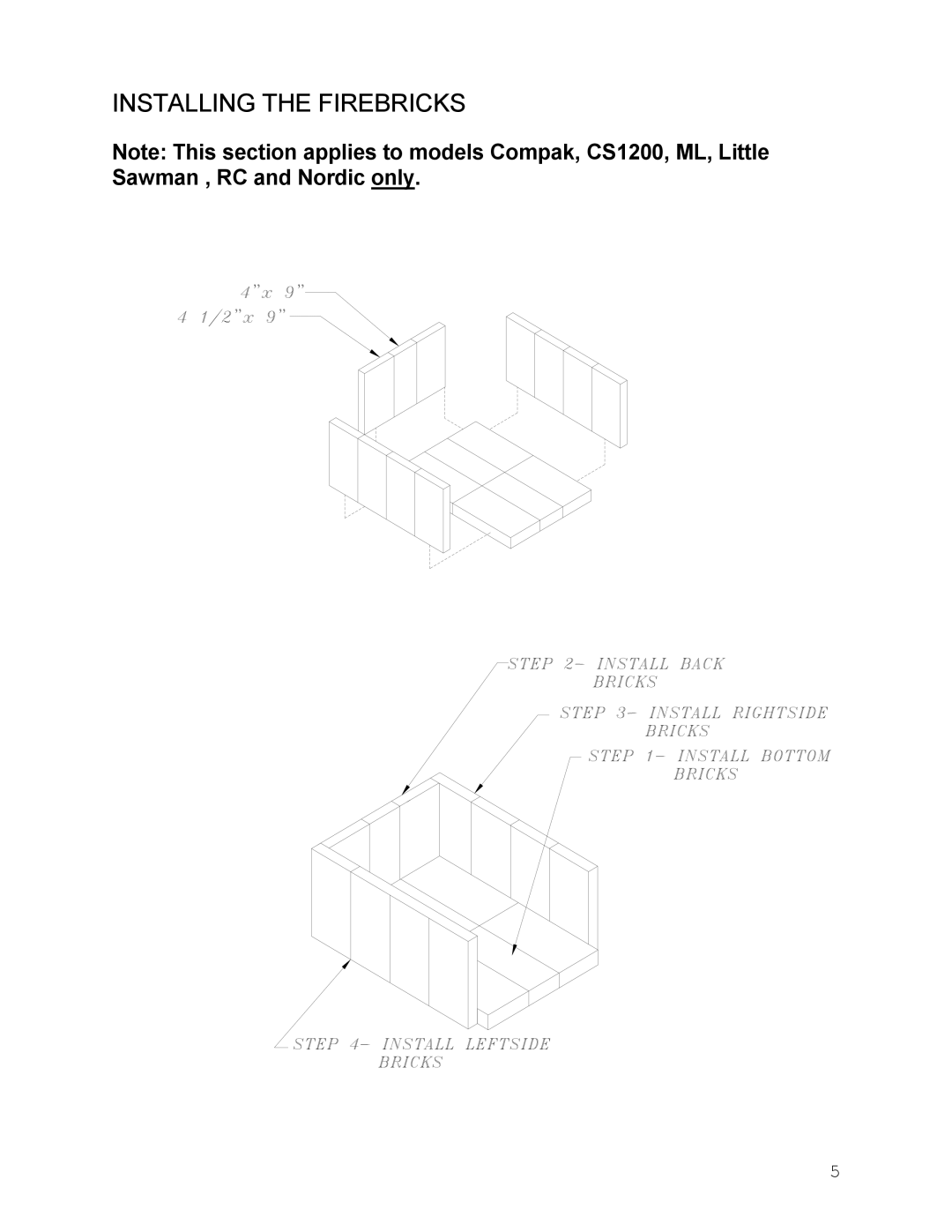 Drolet Wood Stove manual Installing the Firebricks 