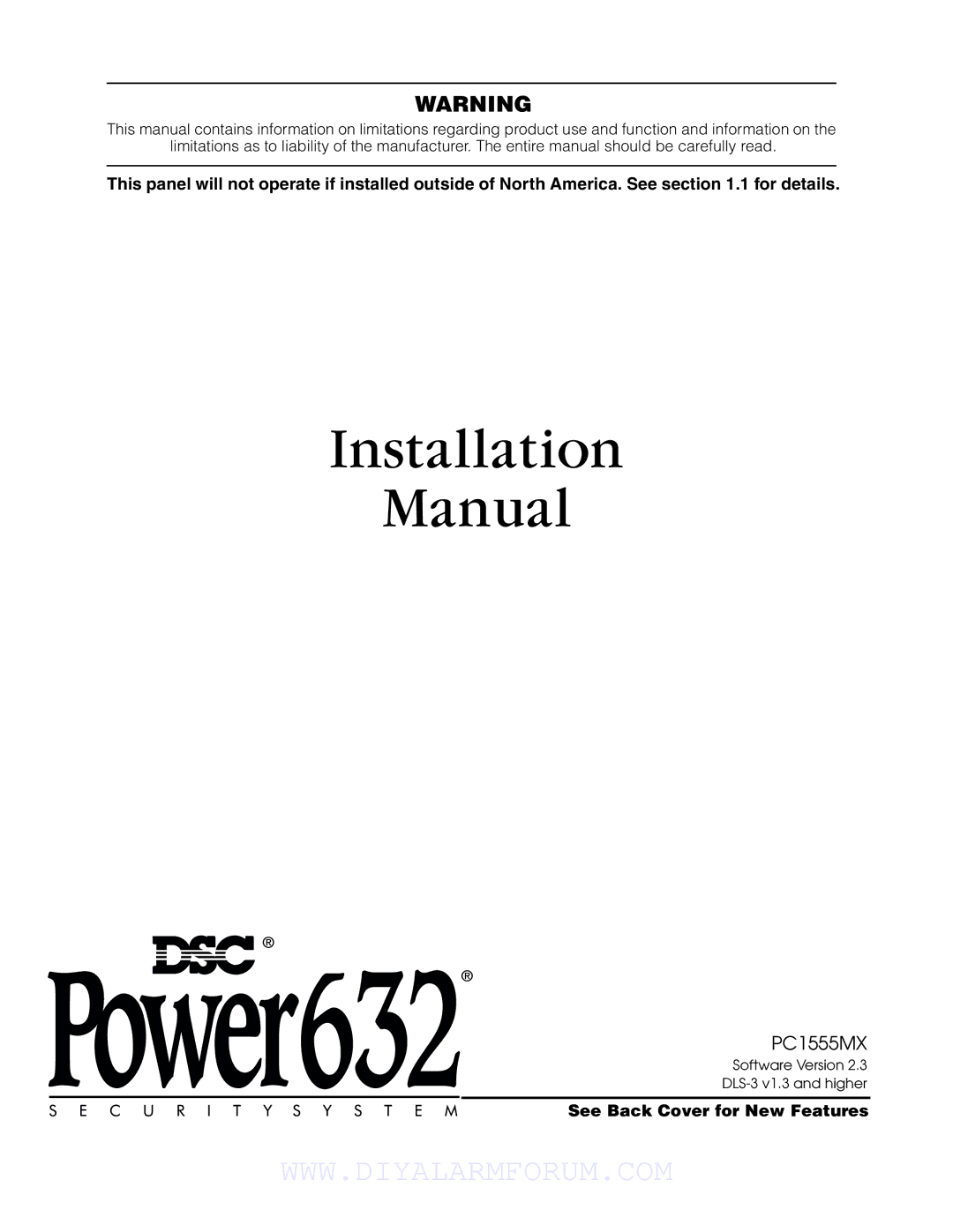 DSCover Satellite Products PC1555MX installation manual Installation Manual, See Back Cover for New Features 