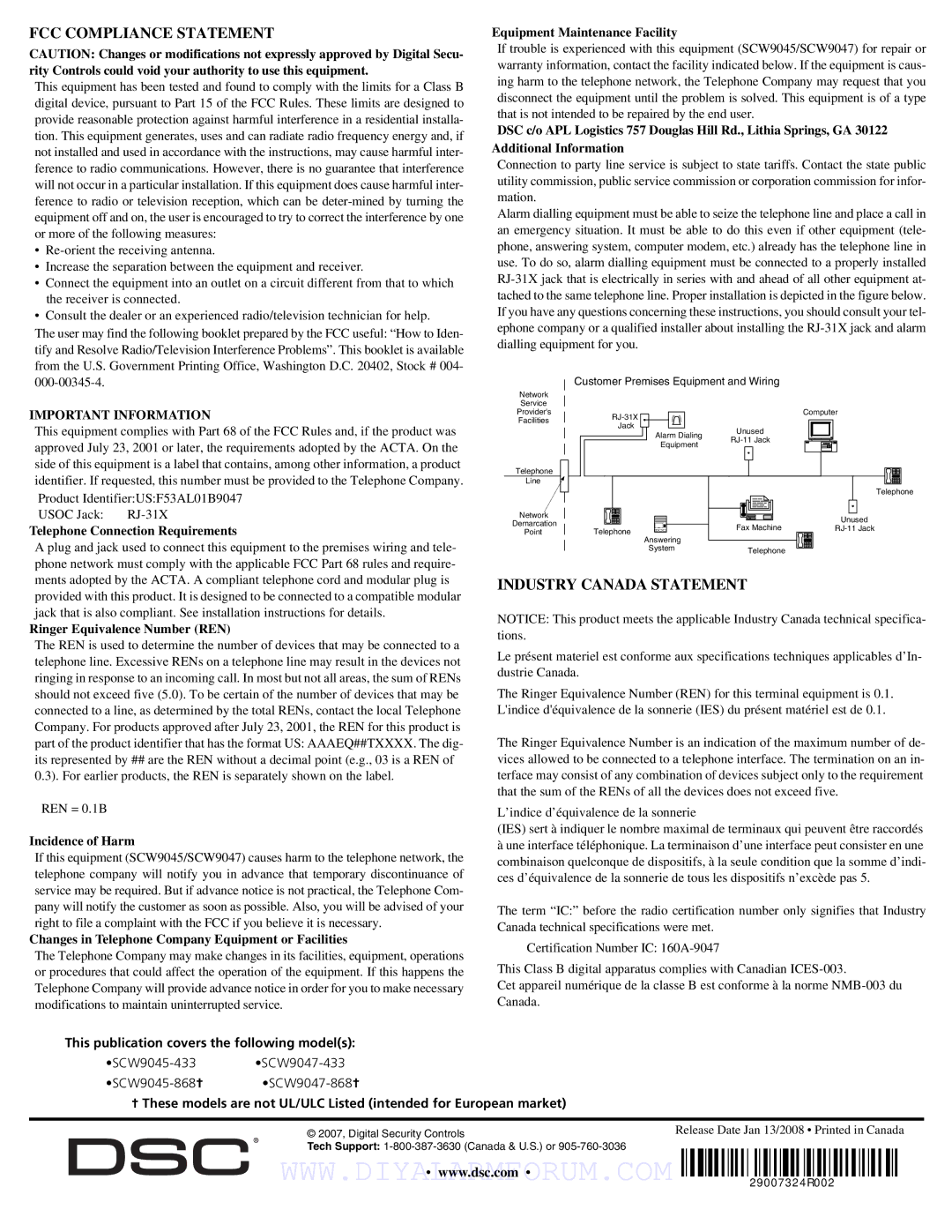 DSCover Satellite Products SCW904x manual FCC Compliance Statement 