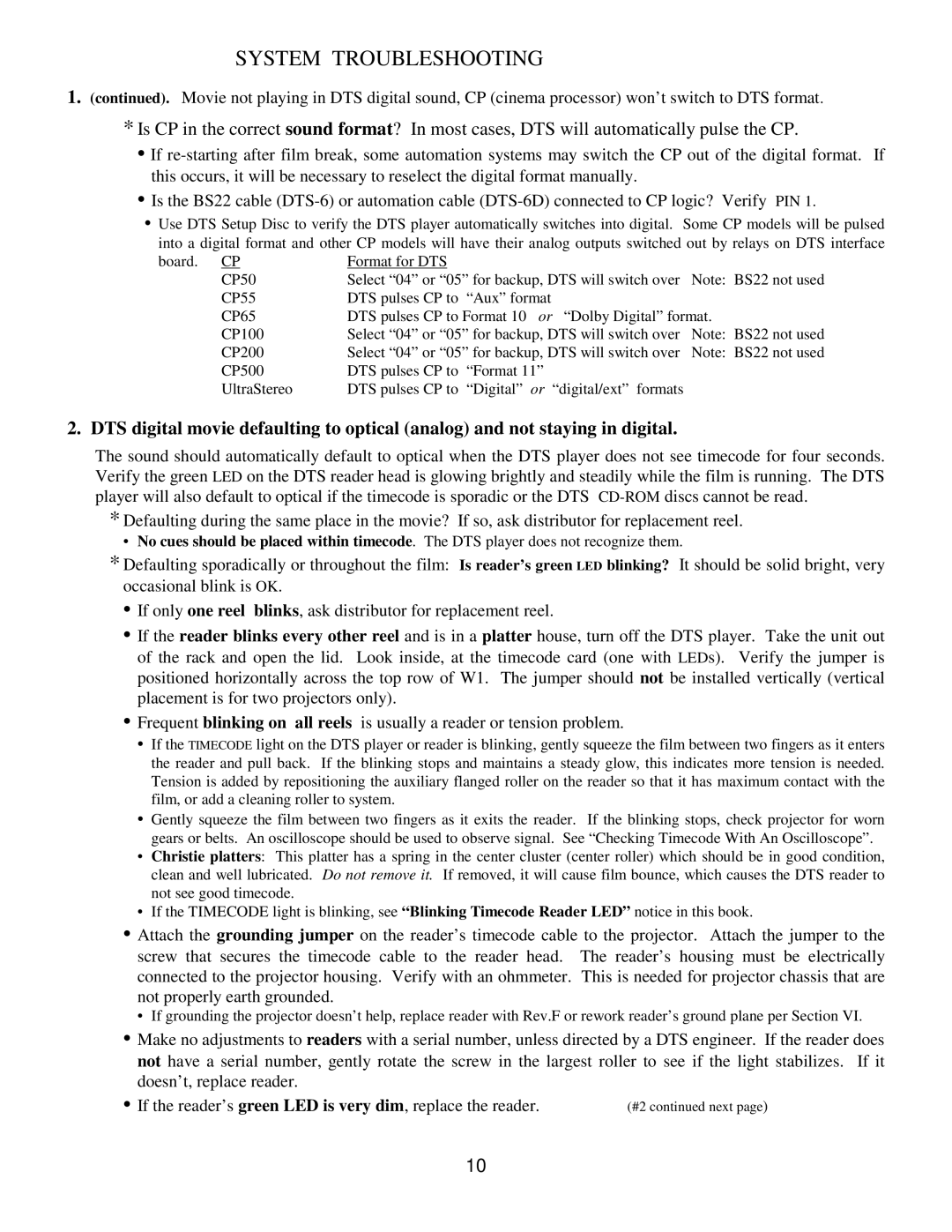 DTS DTS-6D manual System Troubleshooting 