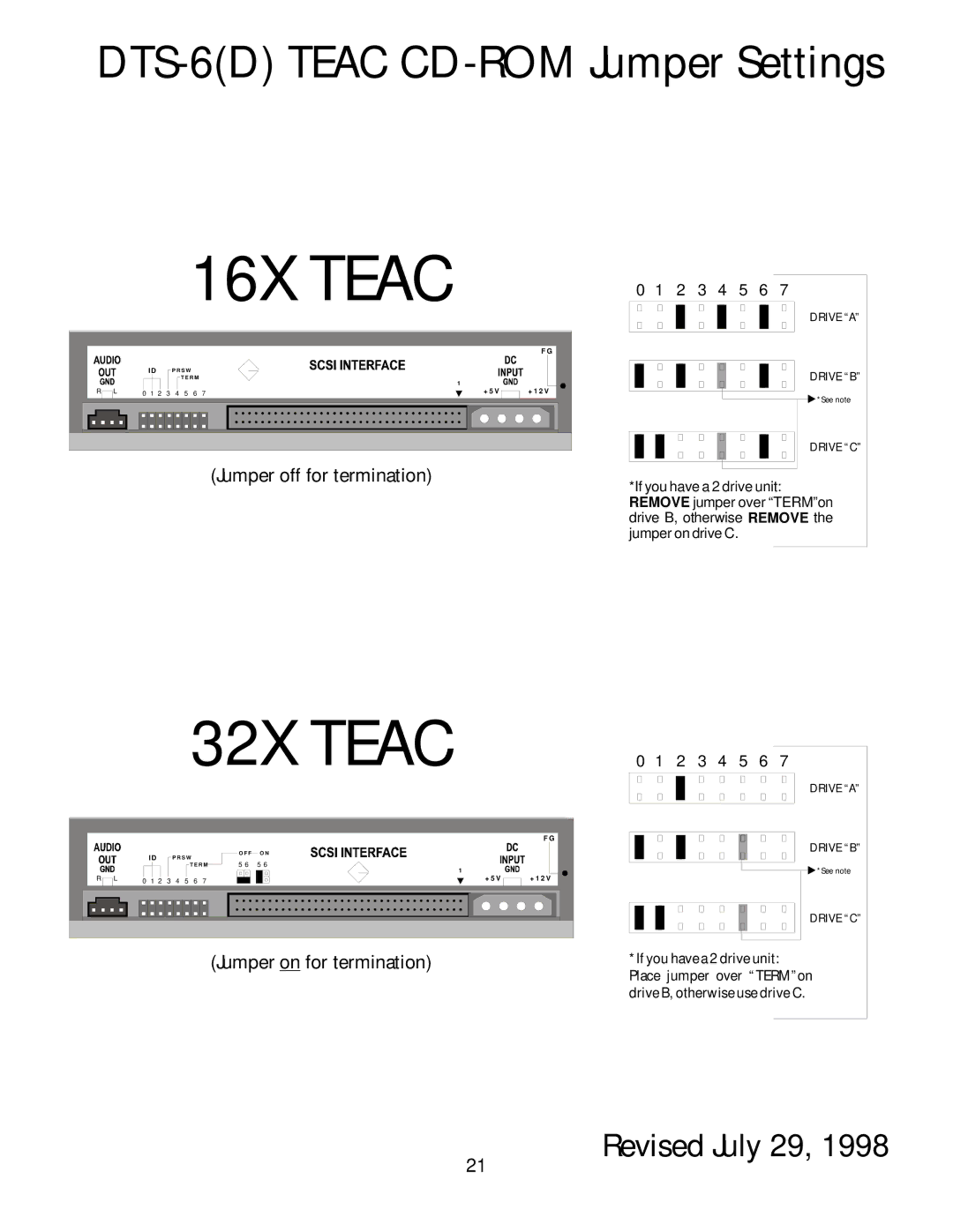 DTS DTS-6D manual 16X Teac 