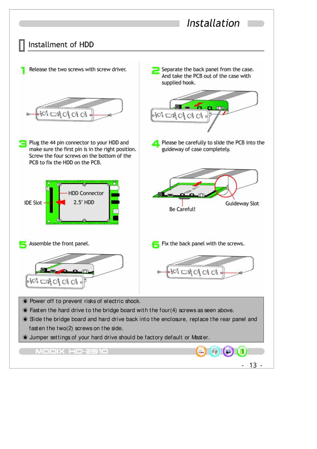 DTS MODIX HD-2510 manual 