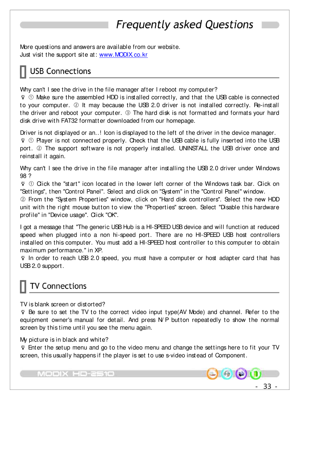 DTS MODIX HD-2510 manual More questions and answers are available from our website 