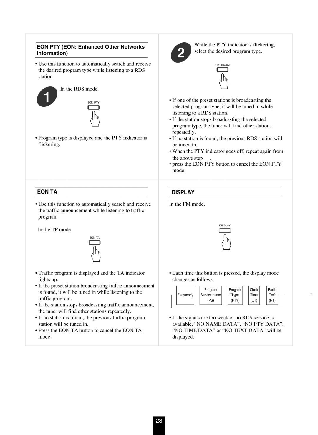 DTS RV4700 DTS-ES manual EON PTY EON Enhanced Other Networks, Information 