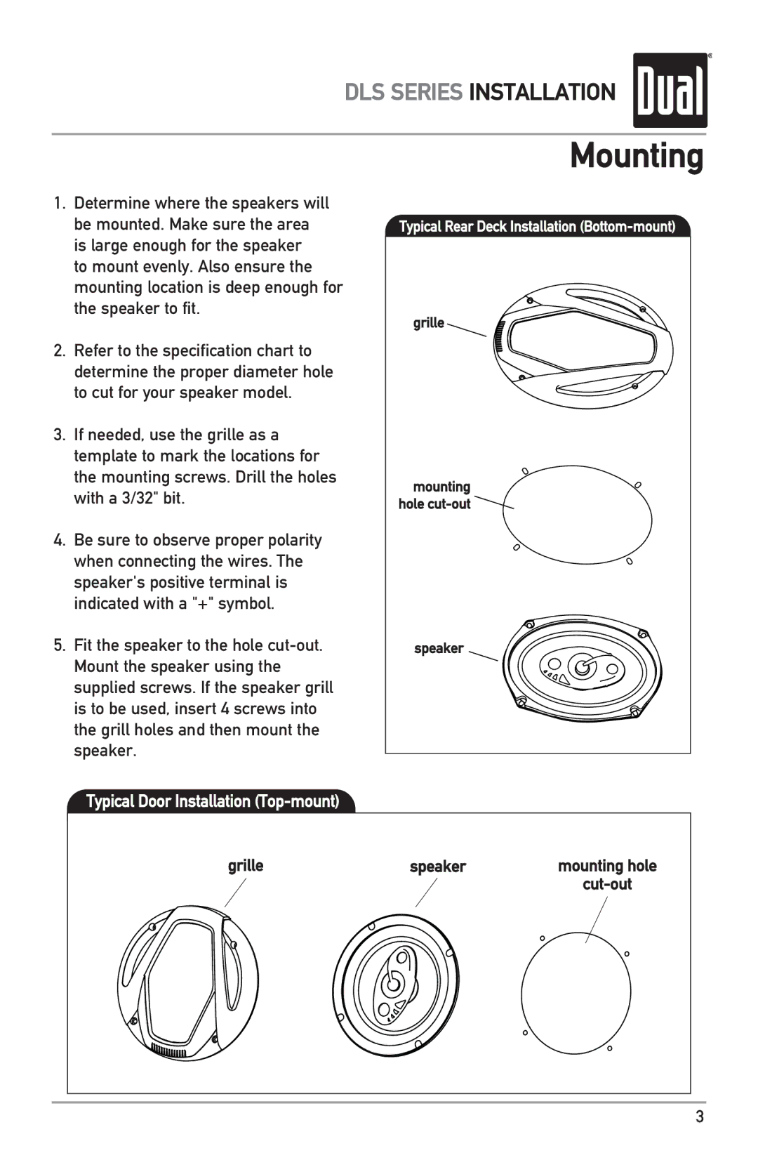 Dual DLS404 owner manual Mounting 