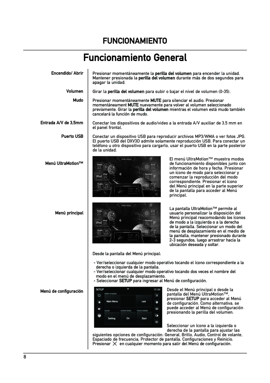 Dual DXV3D manual Funcionamiento General 