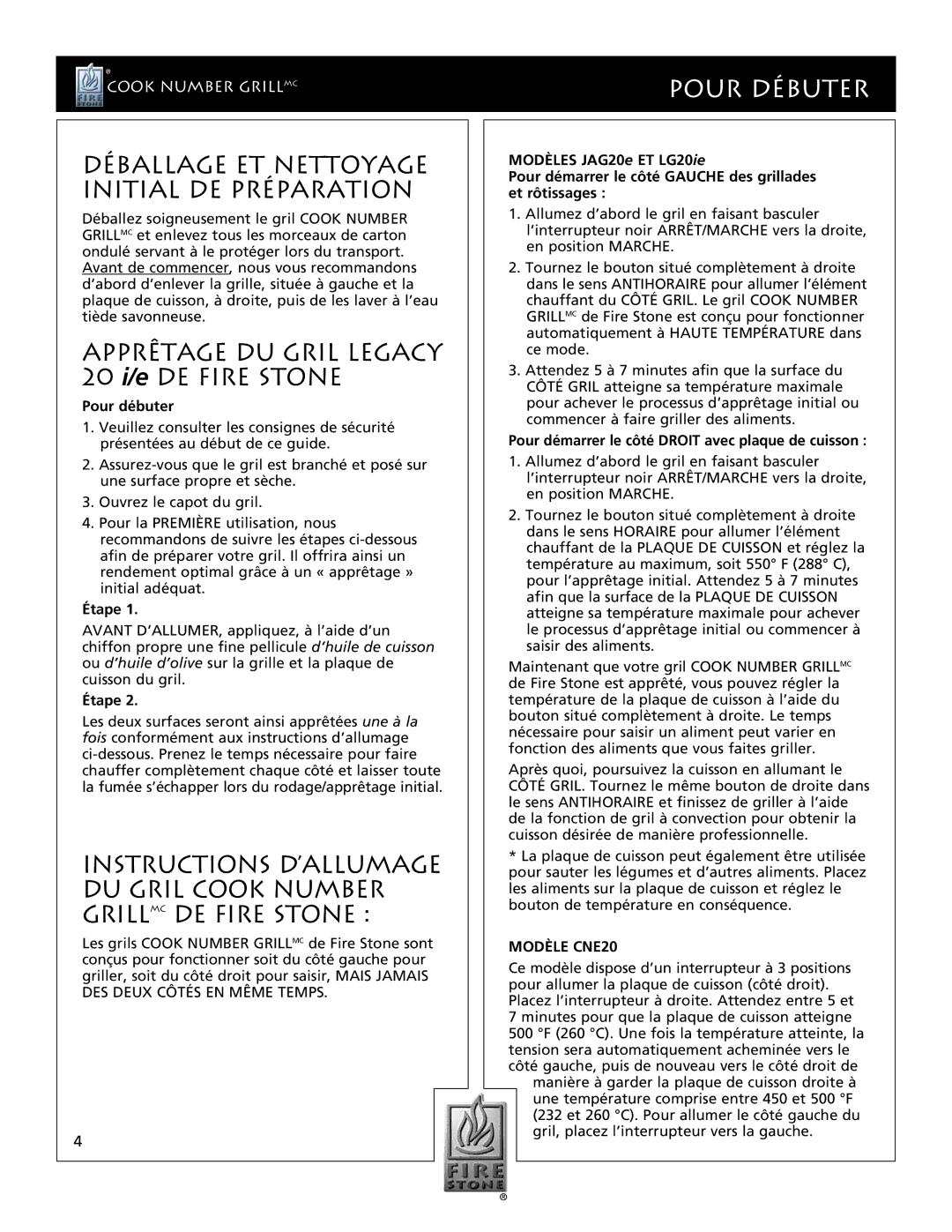 Dual JAG20e, LG20ie manual Déballage ET Nettoyage Initial DE Préparation, Pour Débuter, Modèle CNE20 