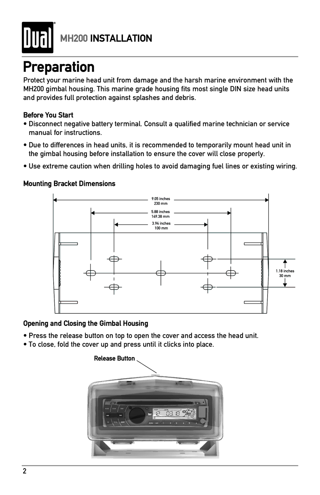 Dual MH200 owner manual Preparation, Before You Start 