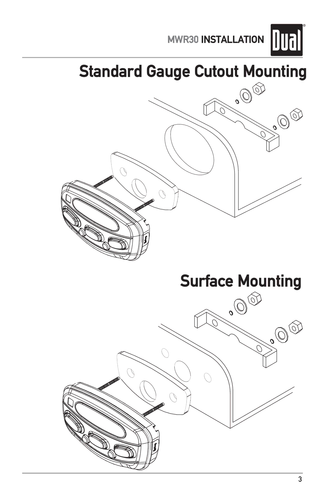 Dual MWR30 owner manual Surface Mounting 