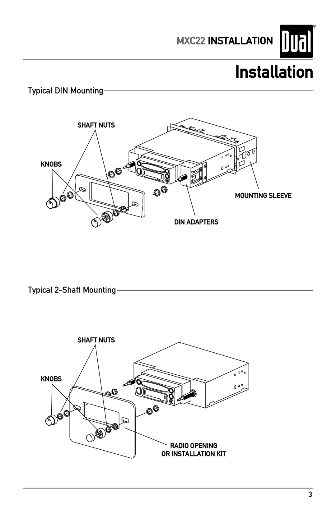 Dual MXC22 owner manual Installation 