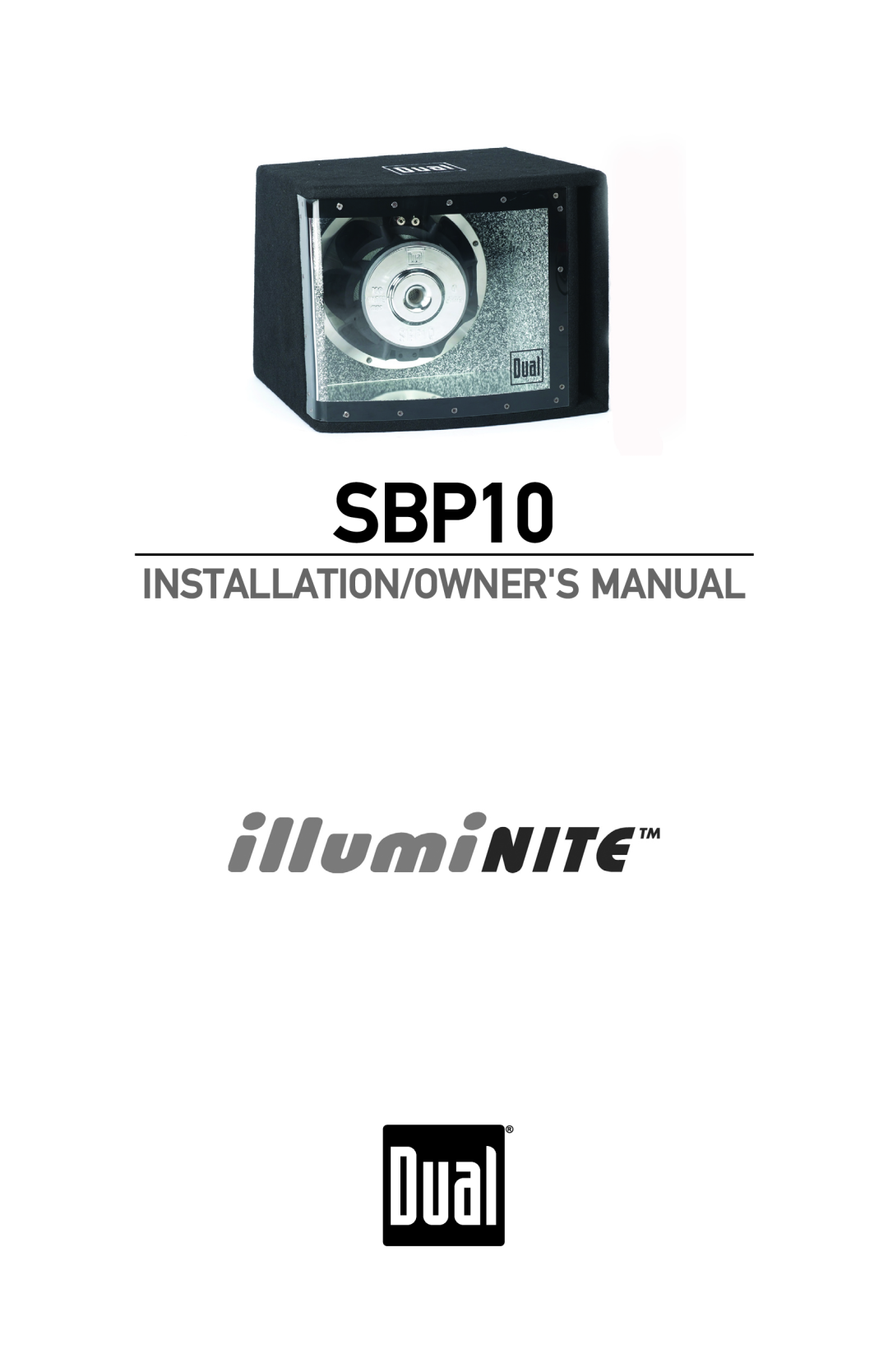 Dual SBP10 owner manual 