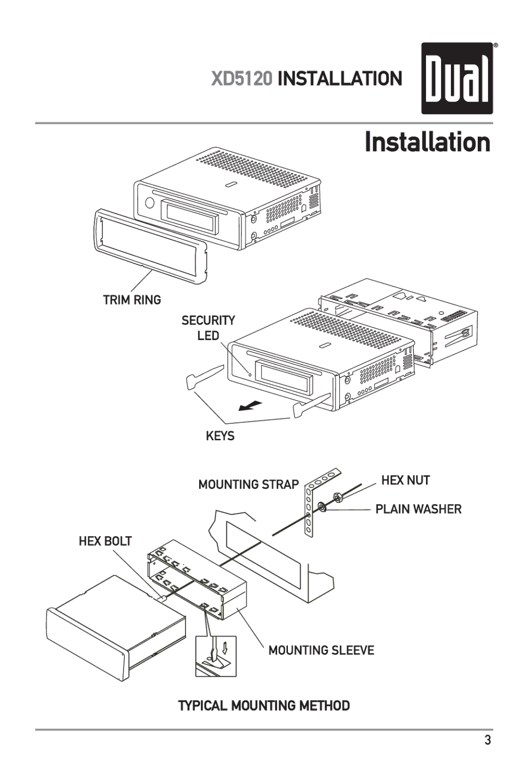 Dual XD5120 owner manual Installation 