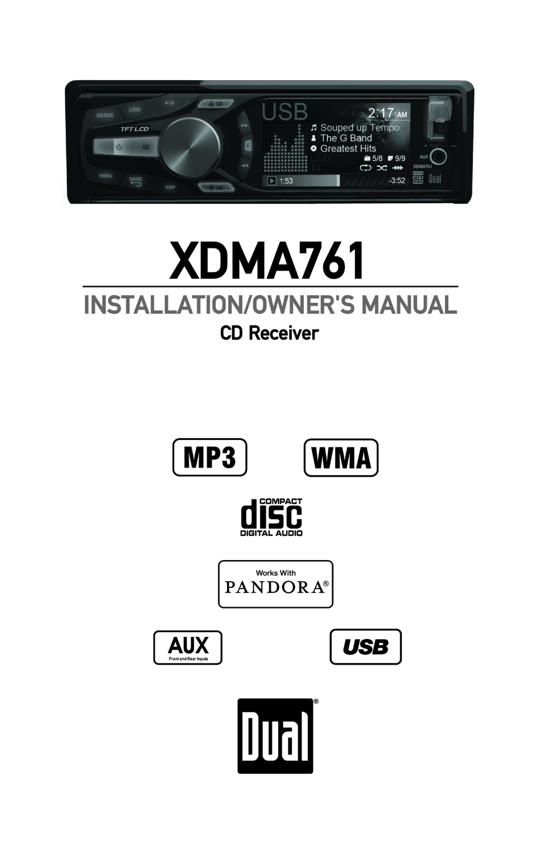 Dual XDMA761 owner manual CD Receiver 