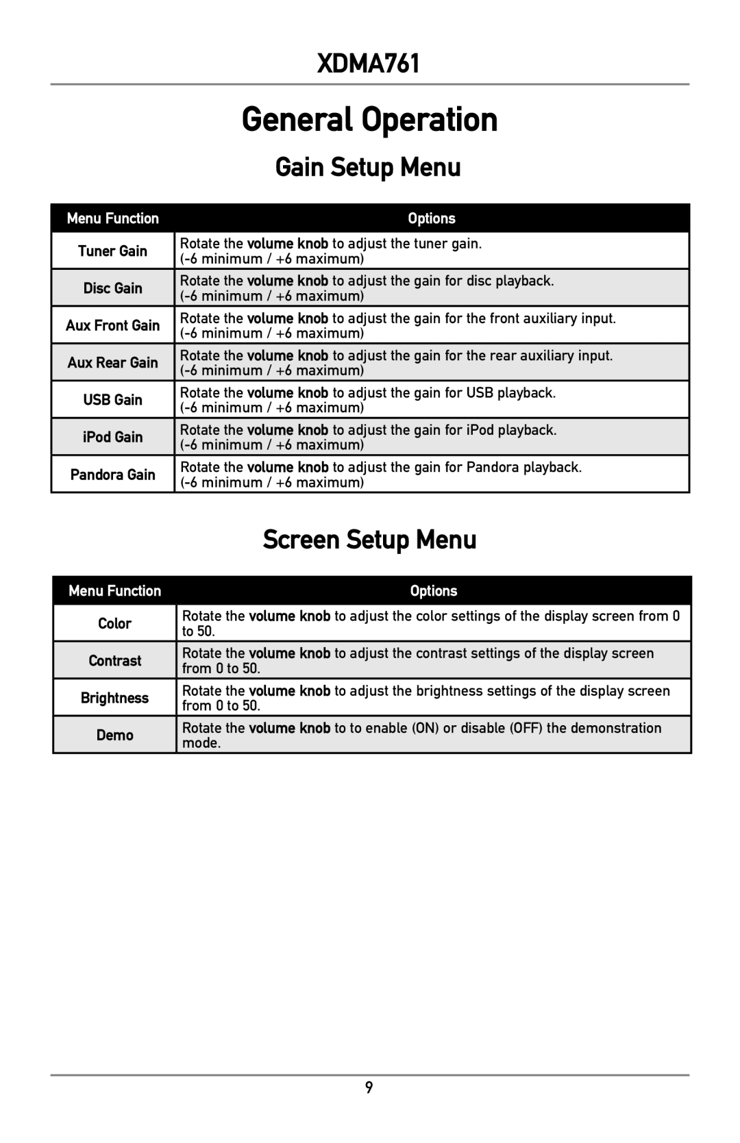 Dual XDMA761 owner manual General Operation 