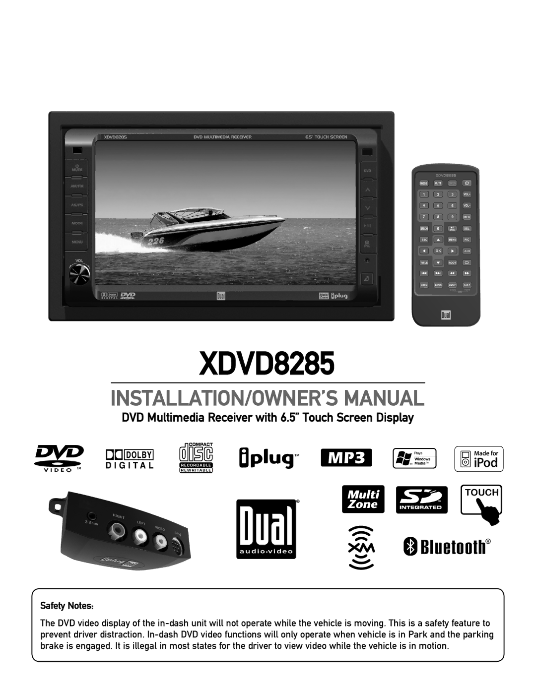 Dual XDVD8285 owner manual Safety Notes 