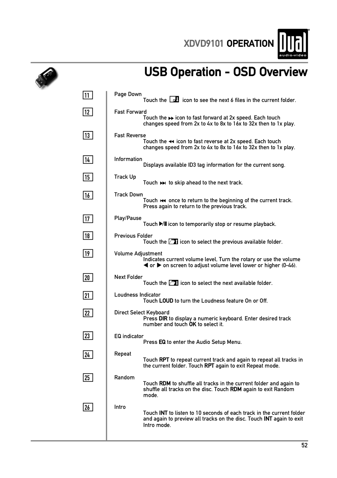 Dual XDVD9101 owner manual Fast Reverse 