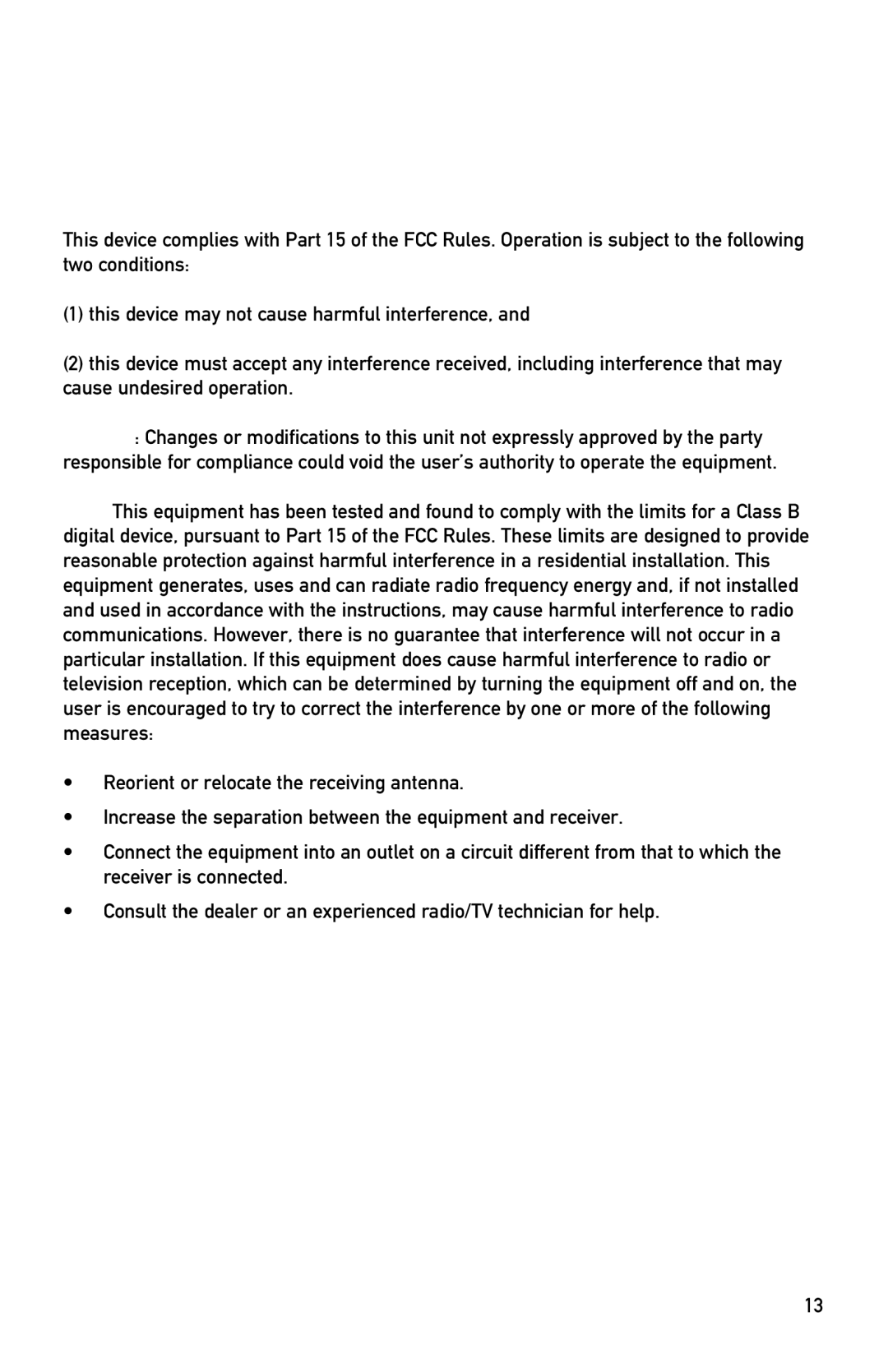 Dual XR4120 owner manual FCC Compliance 