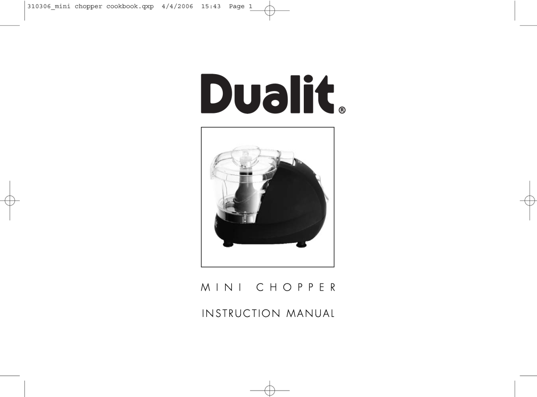 Dualit 310306 instruction manual 