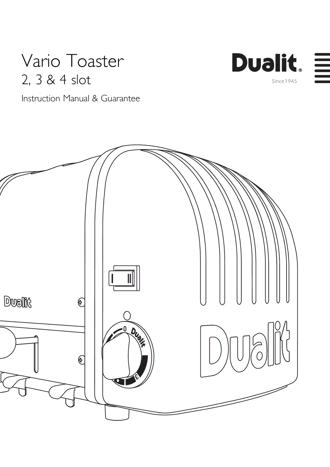 Dualit 47169, 47168, 47171, 47165, 40483, 47166, 40421, 40415, 27166, 40420, 27167, 27165, 20316 instruction manual Vario Toaster 